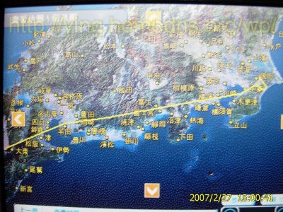 東京都附近的地圖及飛機航線