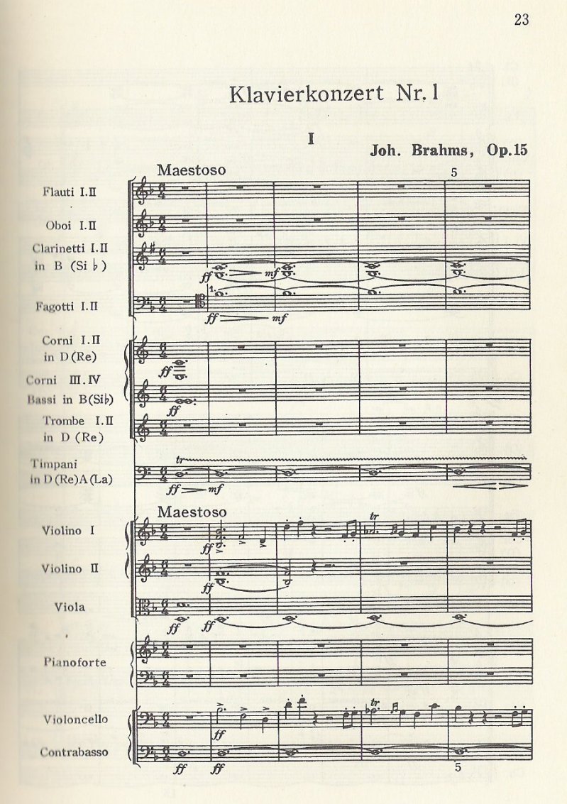 布拉姆斯第一號鋼琴協奏曲第一樂章總譜p.1